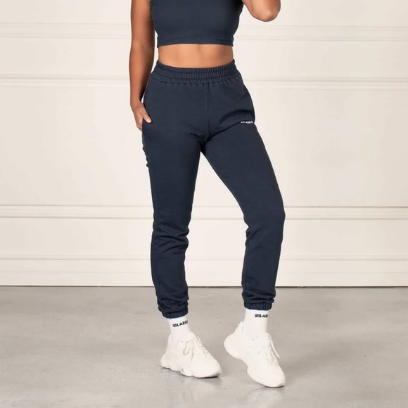 Unlabeled Los Angeles Fleece Unisex Women's Joggers Sweatpants Blue Medium NWT - Picture 1 of 4